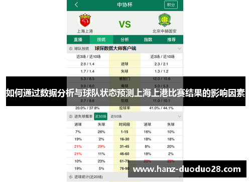 如何通过数据分析与球队状态预测上海上港比赛结果的影响因素
