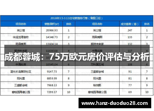 成都蓉城：75万欧元房价评估与分析